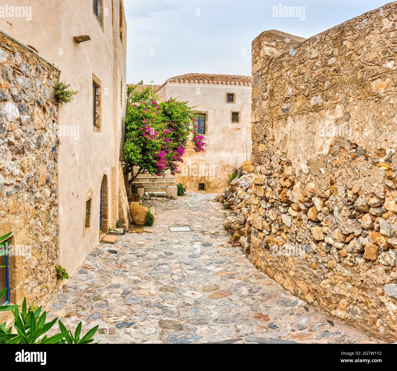 Monemvasia est une ville et une municipalité de Laconia, en Grèce. Banque D'Images