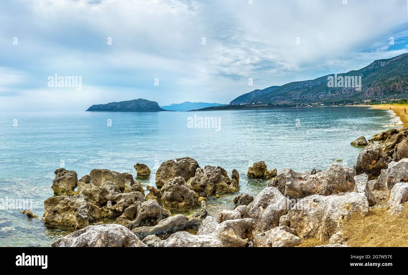 Monemvasia est une ville et une municipalité de Laconia, en Grèce. Banque D'Images