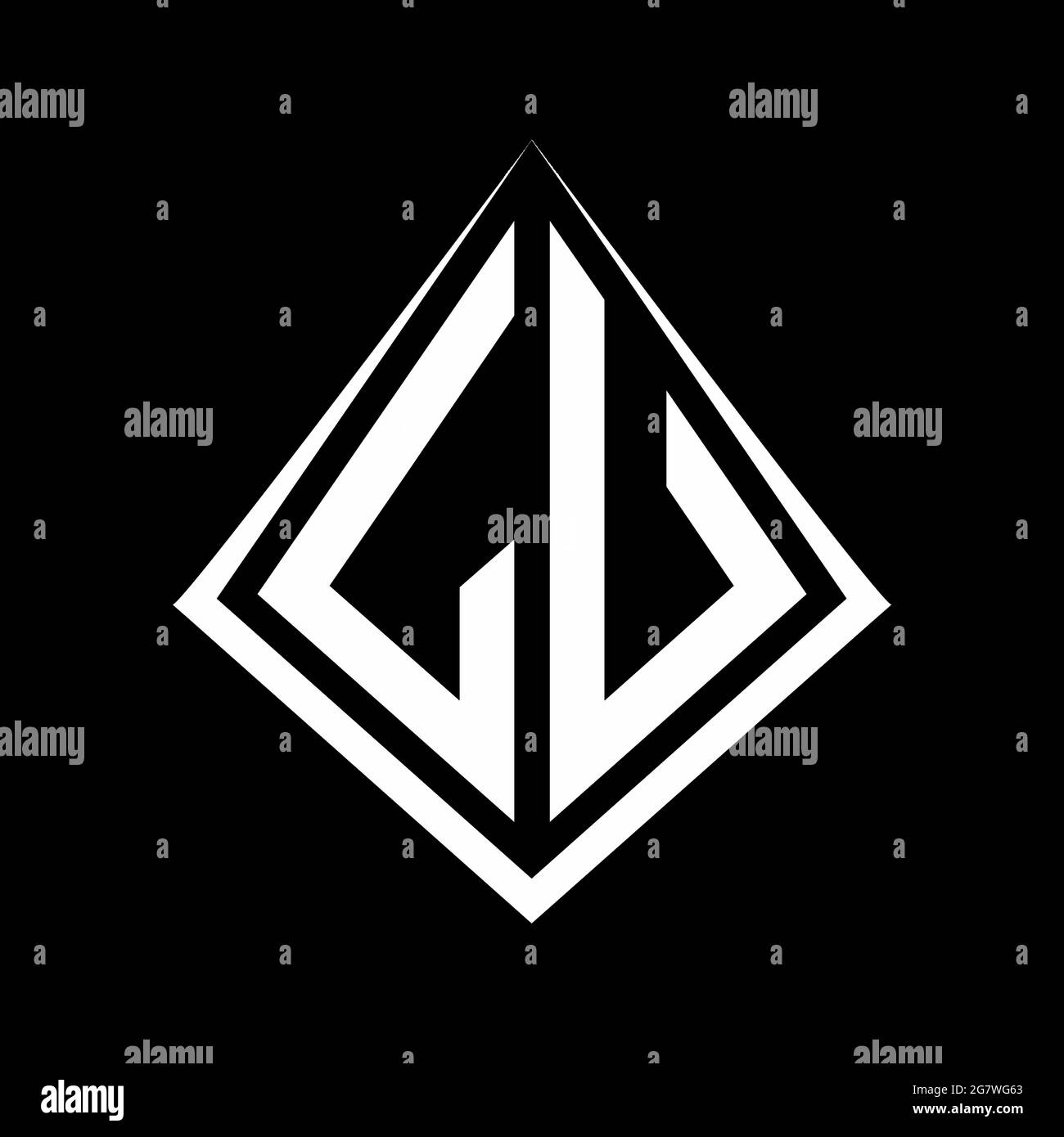 Lu logo lettres monogramme avec prisma forme design modèle vecteur icône moderne Illustration de Vecteur