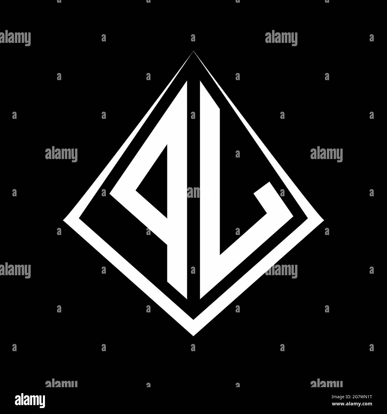 PL logo lettres monogramme avec prisma forme design modèle vecteur icône moderne Illustration de Vecteur