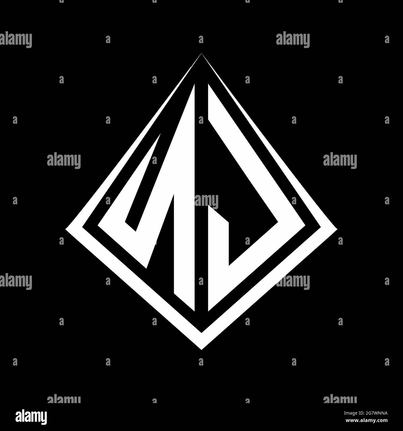 NJ logo lettres monogramme avec prisma modèle de conception vecteur icône moderne Illustration de Vecteur
