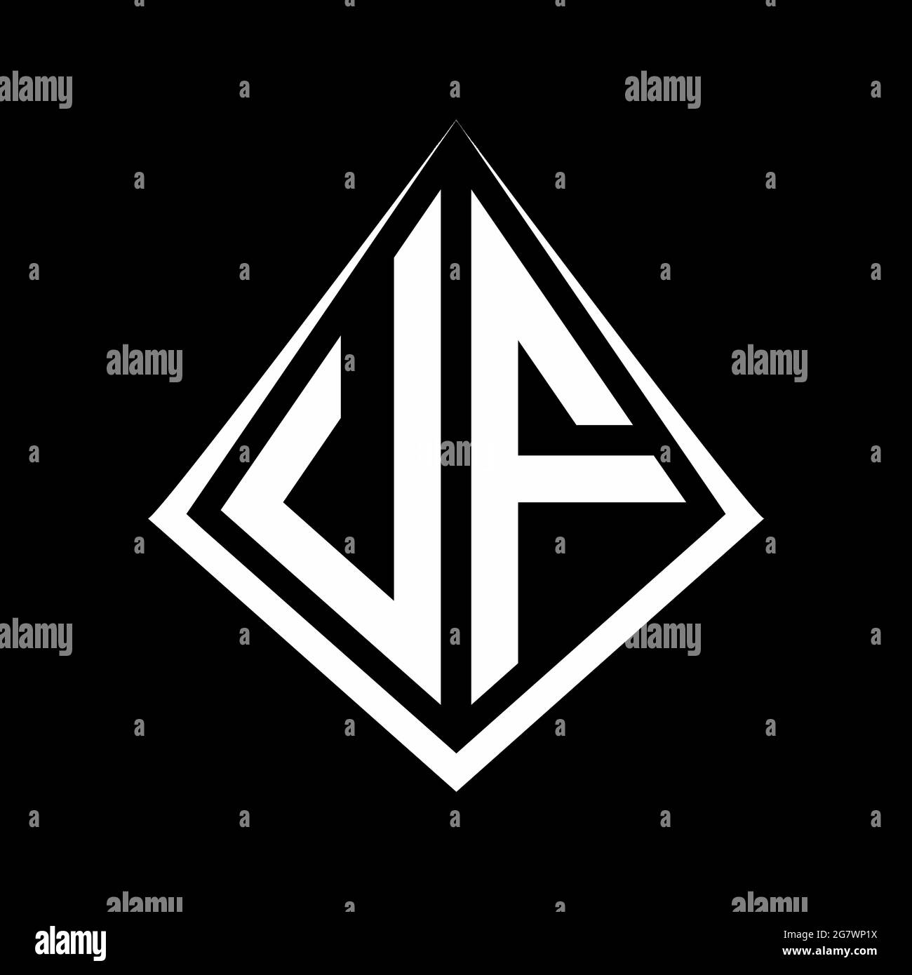 Logo UF lettres monogramme avec prisma modèle de conception vecteur icône moderne Illustration de Vecteur