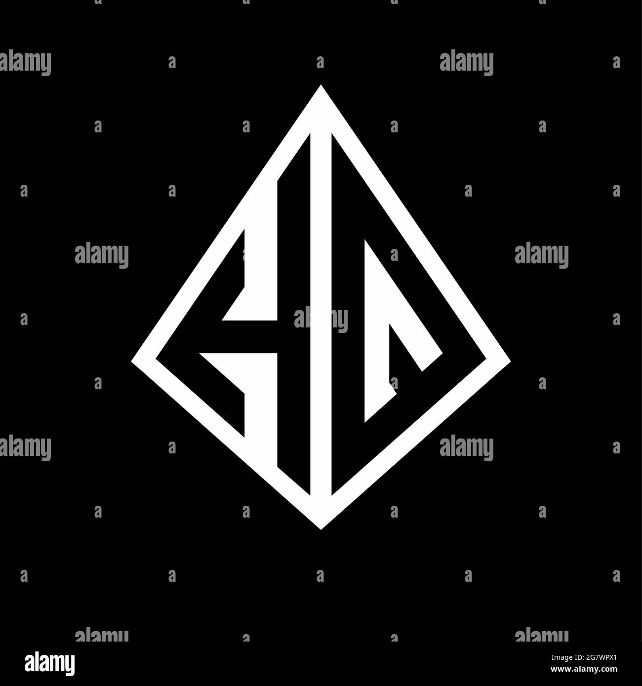 Logo HQ lettres monogramme avec prisma modèle de conception vecteur icône moderne Illustration de Vecteur