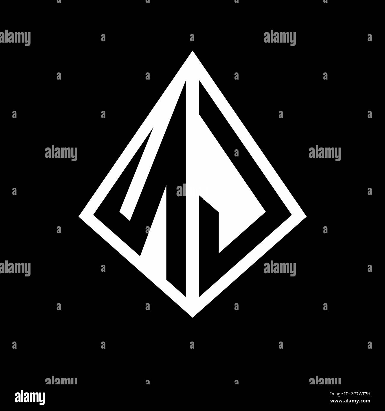 NJ logo lettres monogramme avec prisma modèle de conception vecteur icône moderne Illustration de Vecteur