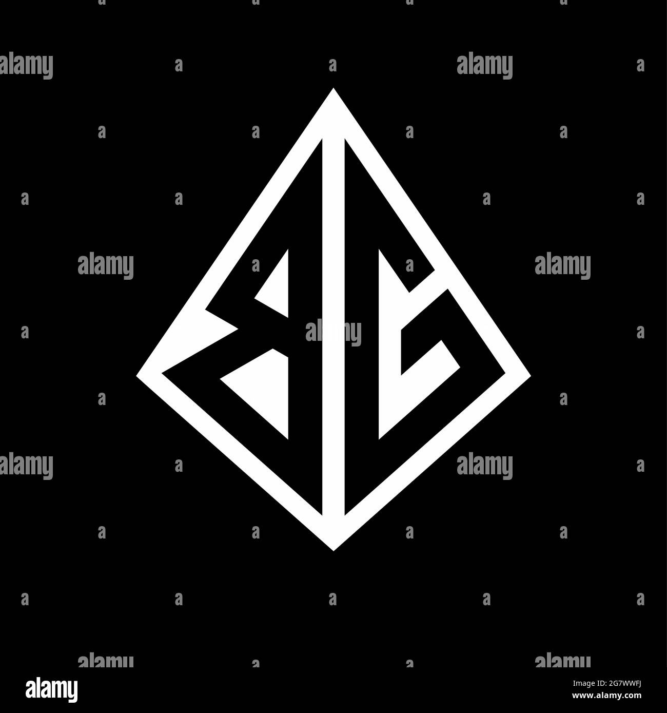 BG logo lettres monogramme avec prisma modèle de conception vecteur icône moderne Illustration de Vecteur