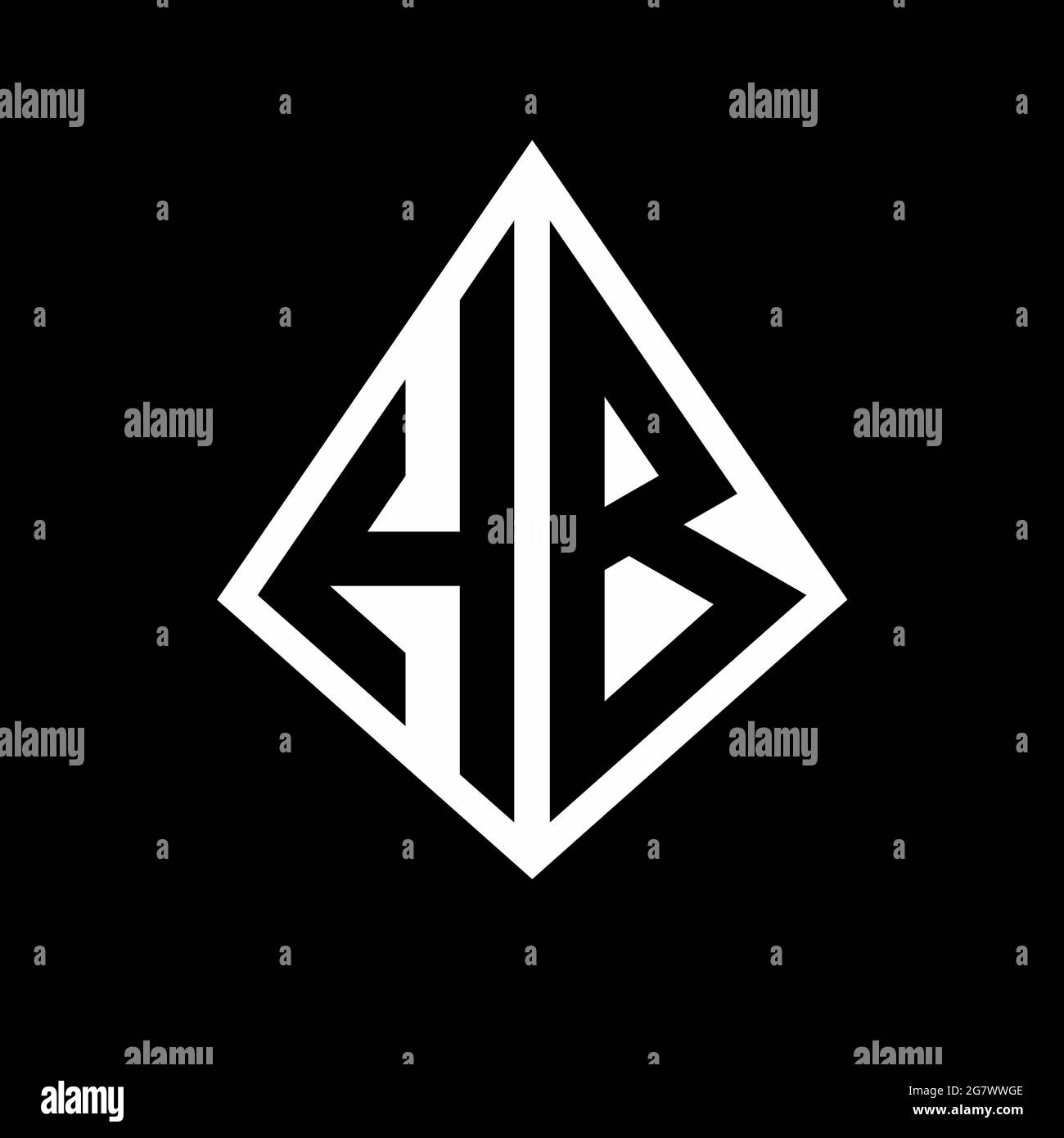 Logo HB lettres monogramme avec prisma forme design modèle vecteur icône moderne Illustration de Vecteur