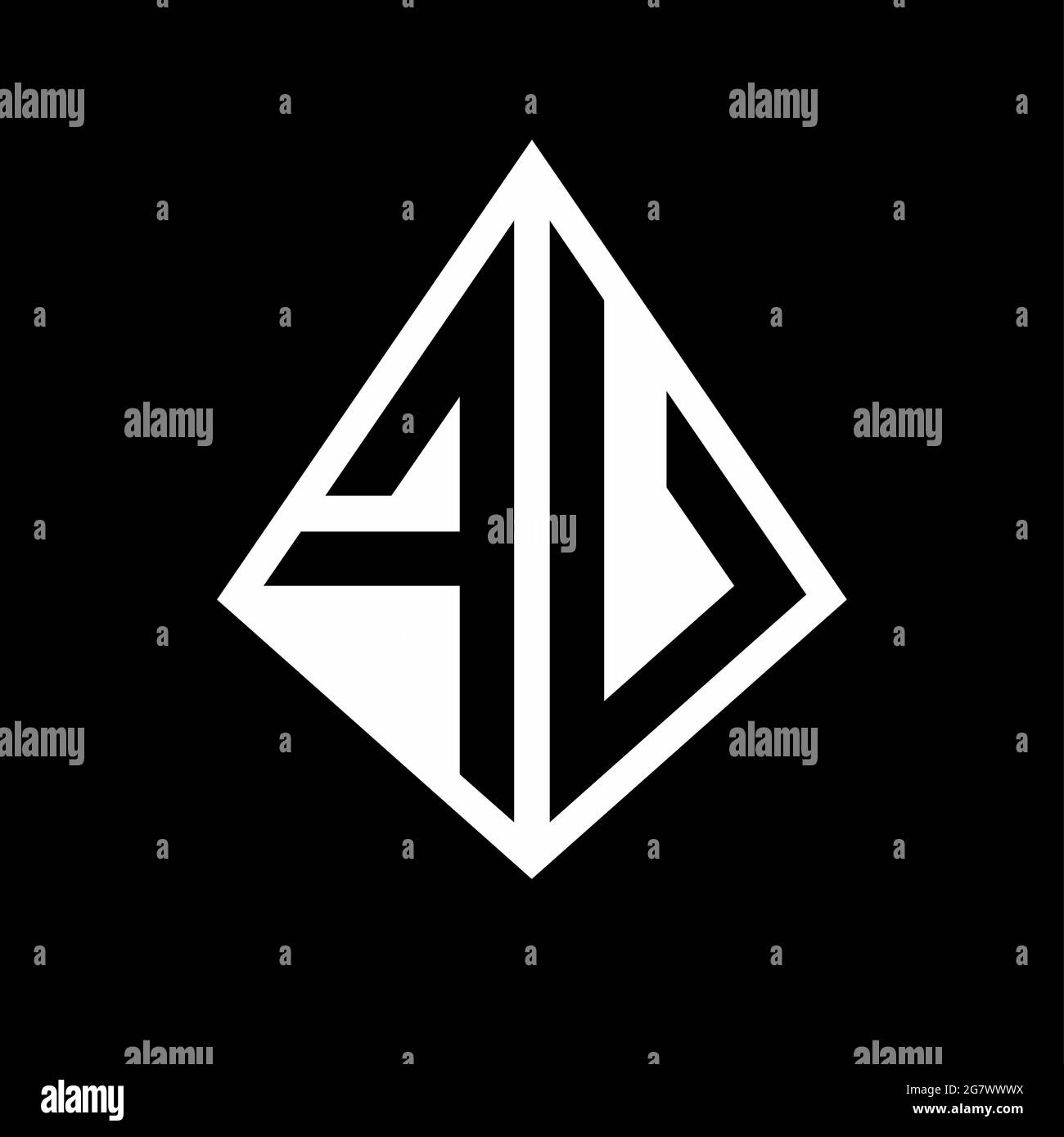 FU logo lettres monogramme avec prisma modèle de conception vecteur icône moderne Illustration de Vecteur