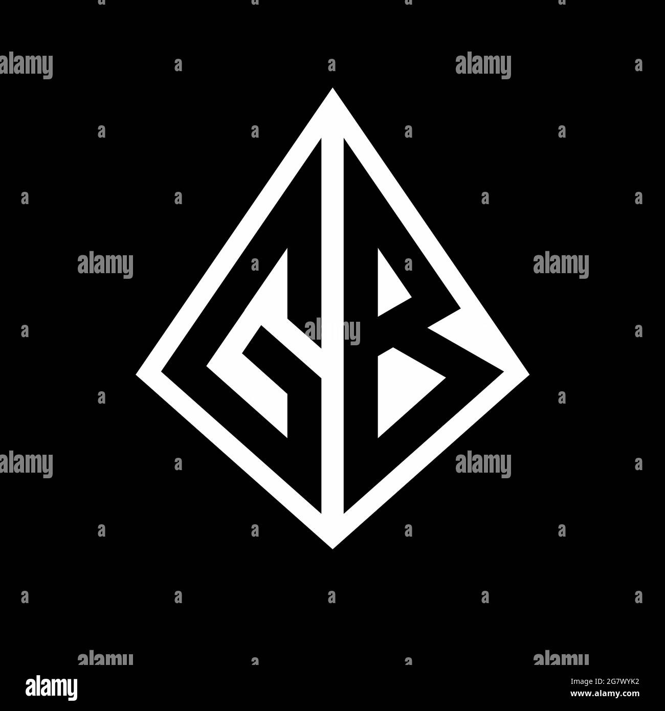 Logo GB lettres monogramme avec prisma forme design modèle vecteur icône moderne Illustration de Vecteur