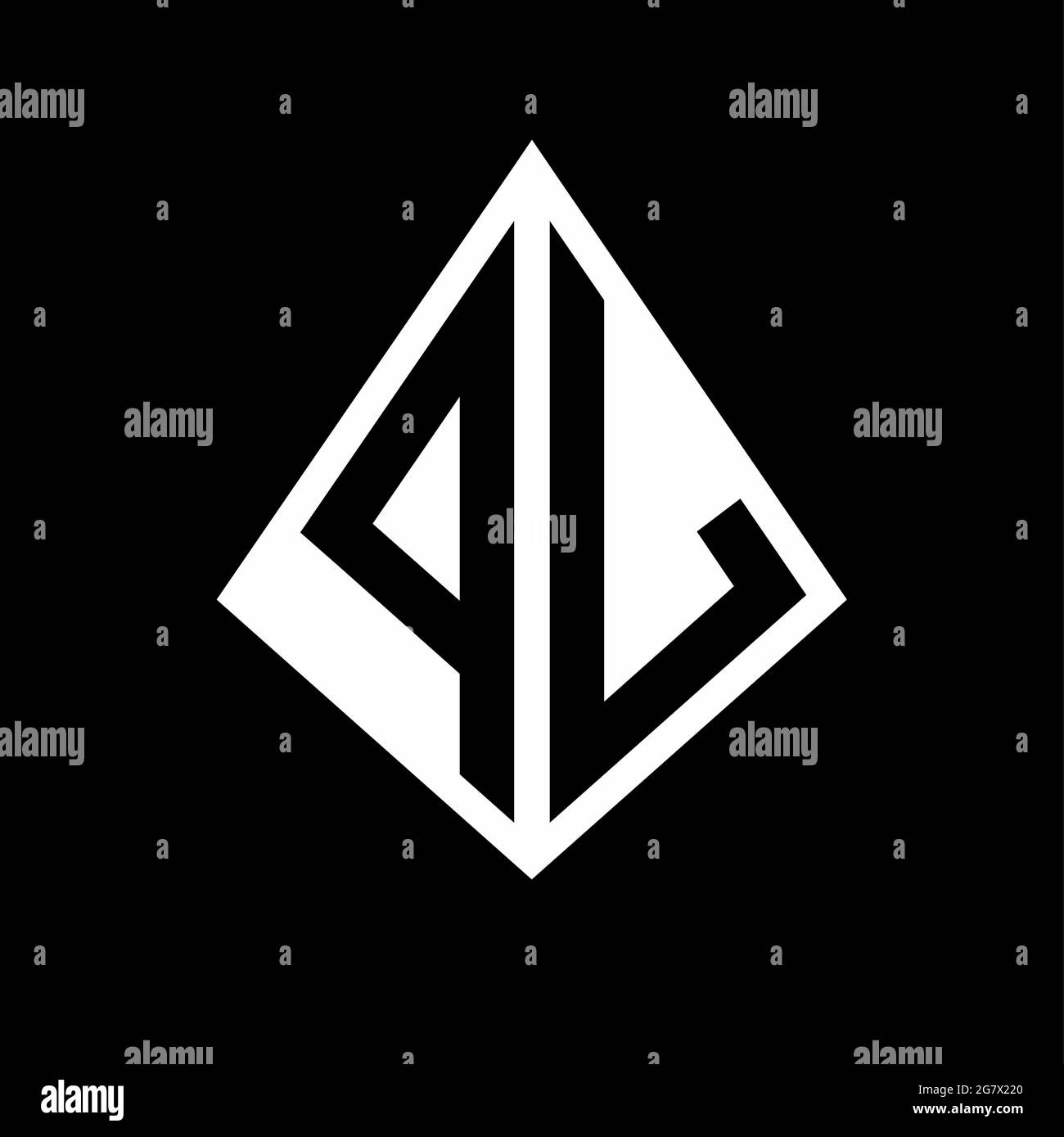 PL logo lettres monogramme avec prisma forme design modèle vecteur icône moderne Illustration de Vecteur
