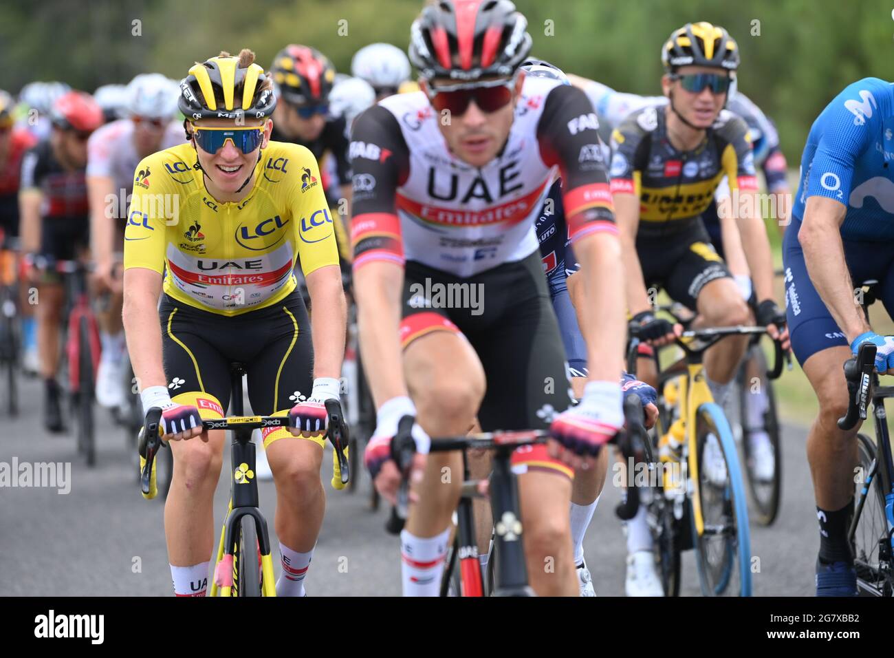 POGACAR Tadej (SLO) de L'ÉQUIPE des Émirats Arabes Unis durant la phase 19 du Tour de France, vendredi 16 juillet 2021. Le crédit photo devrait se lire : David Stockman/GodingImages Banque D'Images