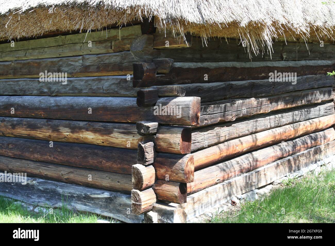 Ancienne grange de campagne, musée en plein air à Tokarnia, Tokarnia, swietokrzyskie, Pologne, architecture rurale, ancienne architecture, Banque D'Images