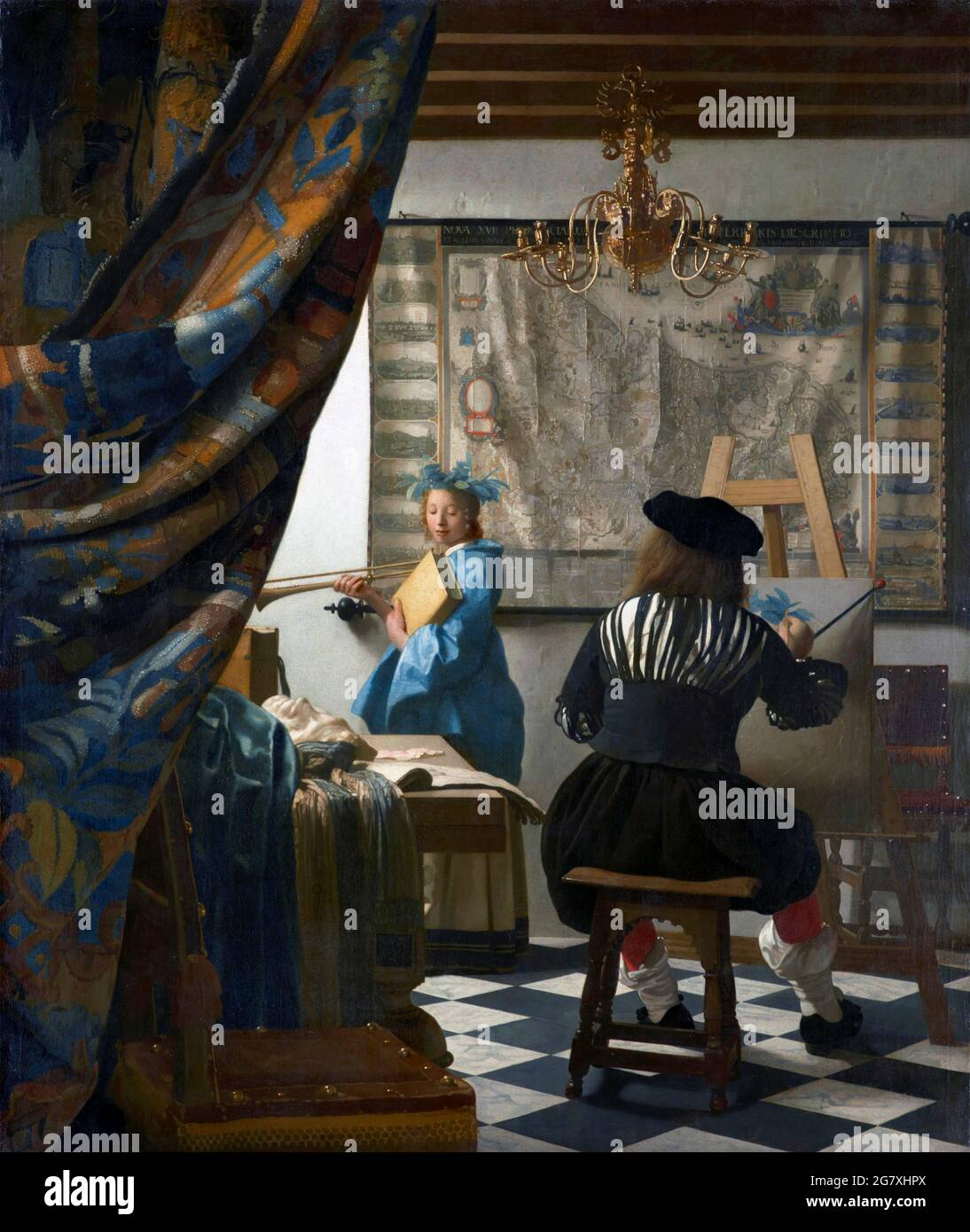 L'art de la peinture par Johannes Vermeer (1632-1675), huile sur toile, 1666/68 Banque D'Images