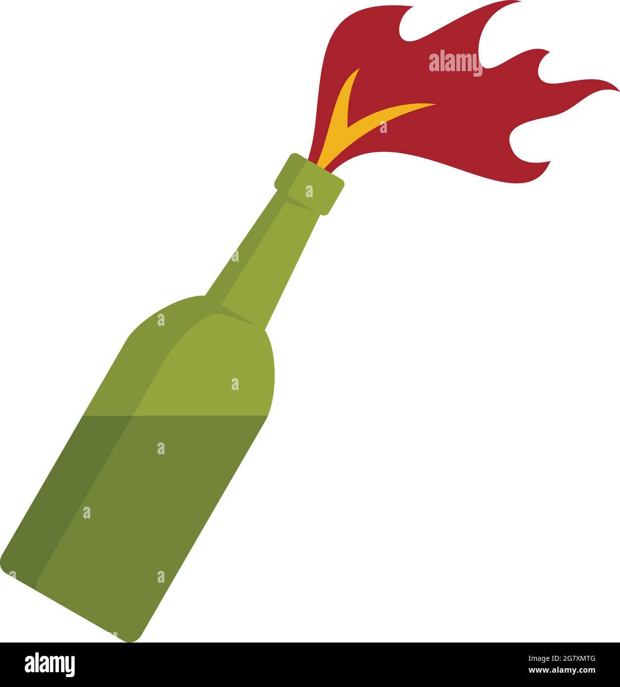 Icône cocktail Molotov. Illustration plate de l'icône de vecteur cocktail molotov isolée sur fond blanc Illustration de Vecteur