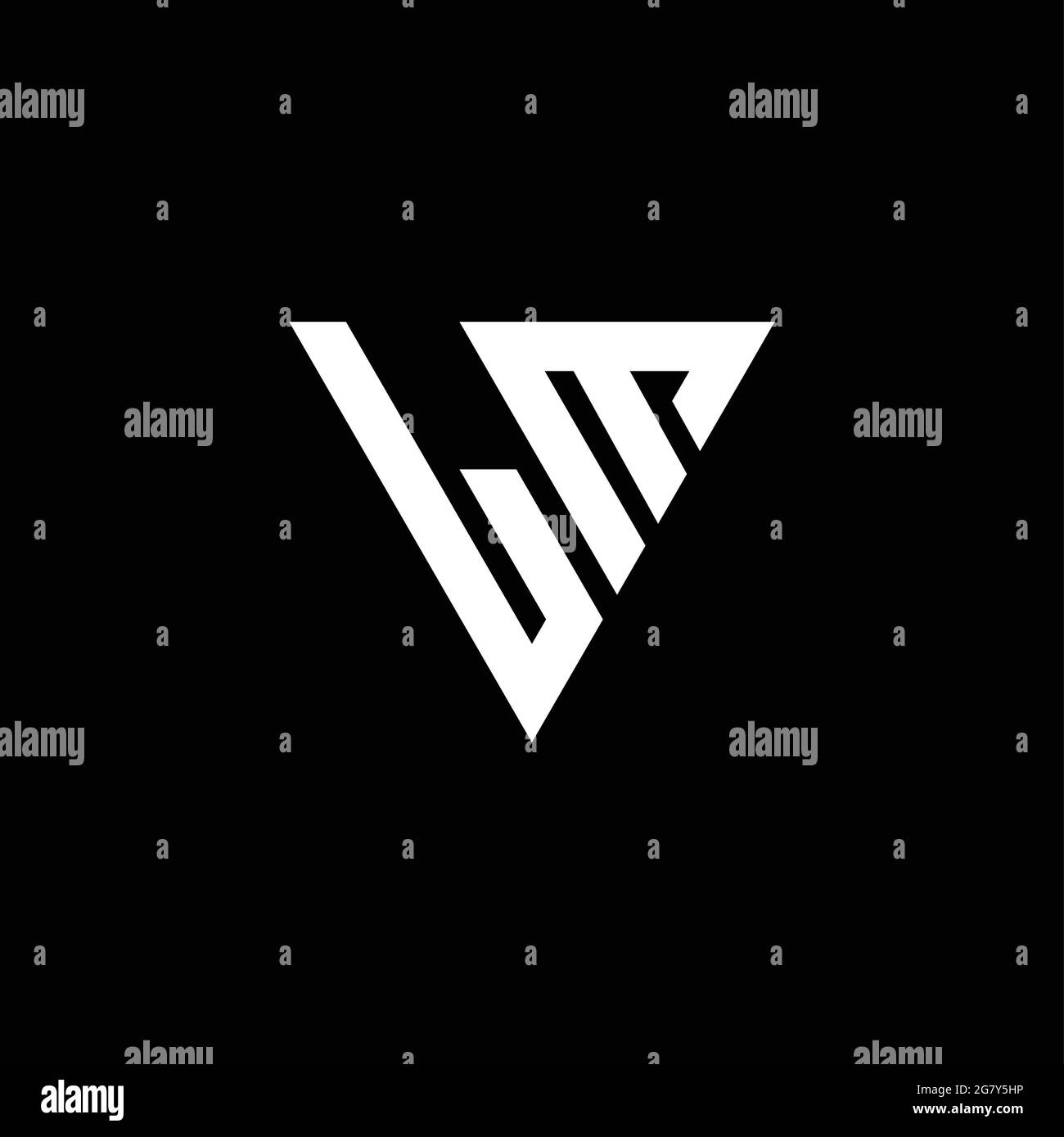 LM logo lettre monogramme avec modèle de forme triangulaire isolé sur fond noir Illustration de Vecteur