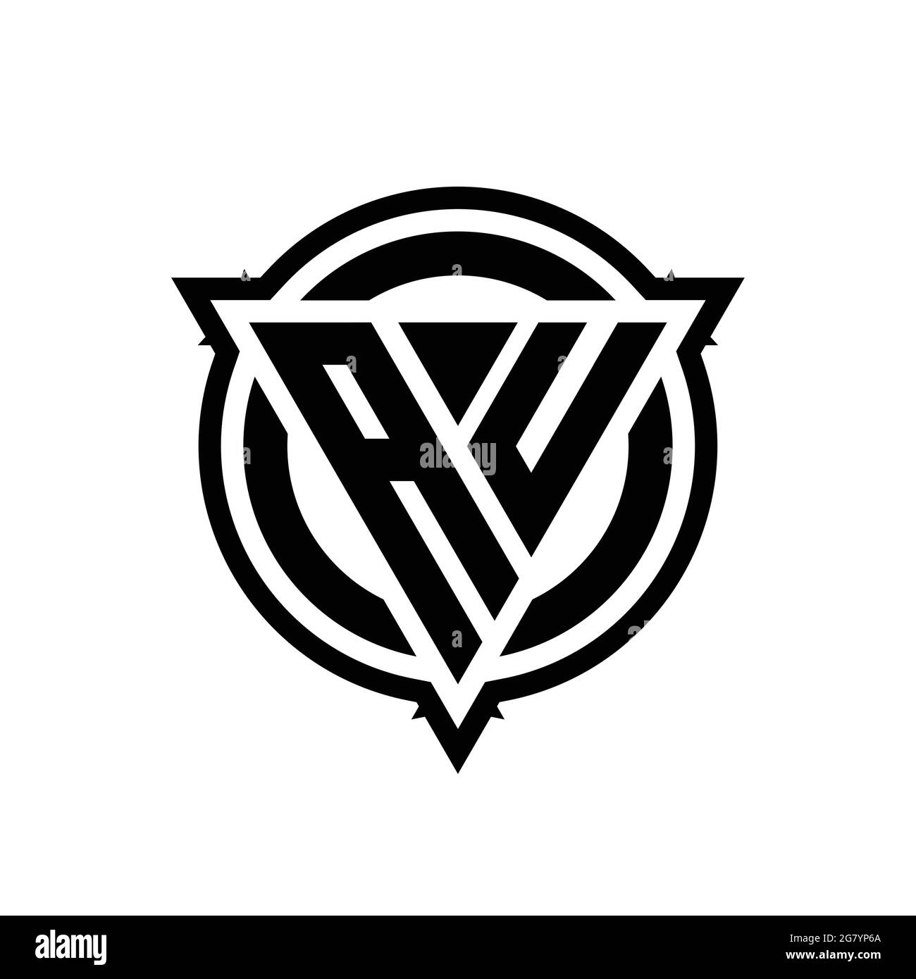 Logo AX avec forme triangulaire et cercle avec contour modèle de conception arrondi isolé sur fond blanc Illustration de Vecteur