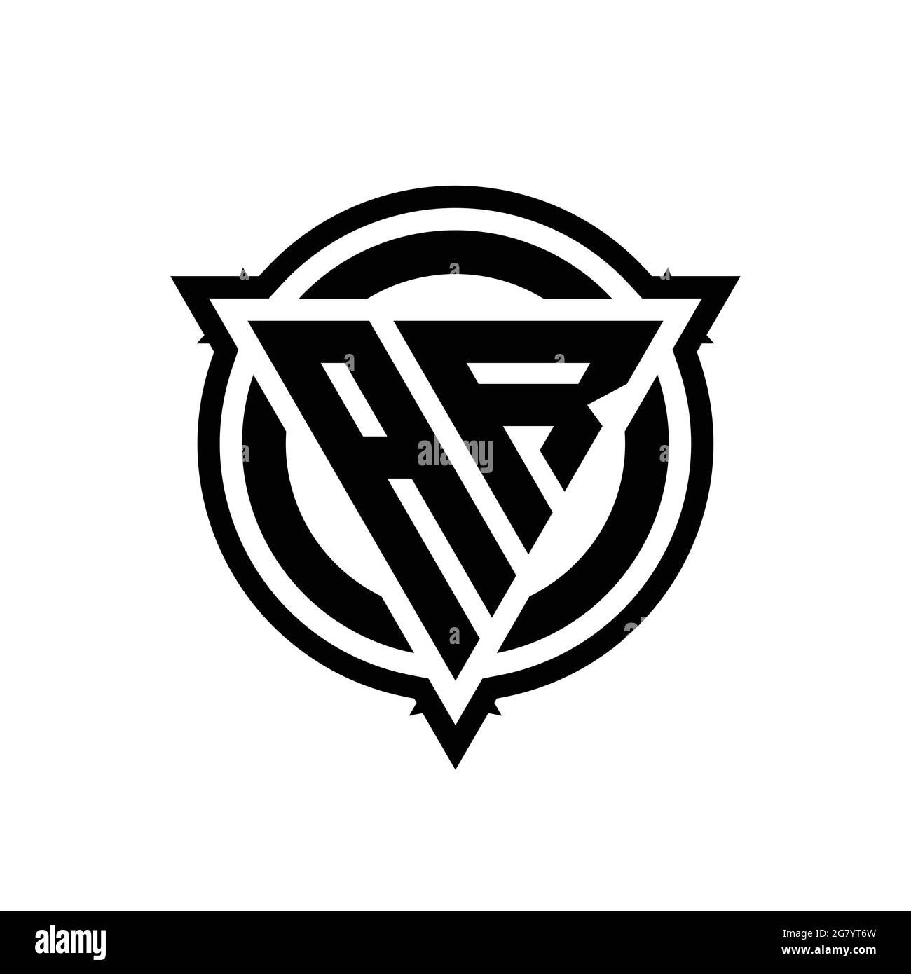 Logo AX avec forme triangulaire et cercle avec contour modèle de conception arrondi isolé sur fond blanc Illustration de Vecteur
