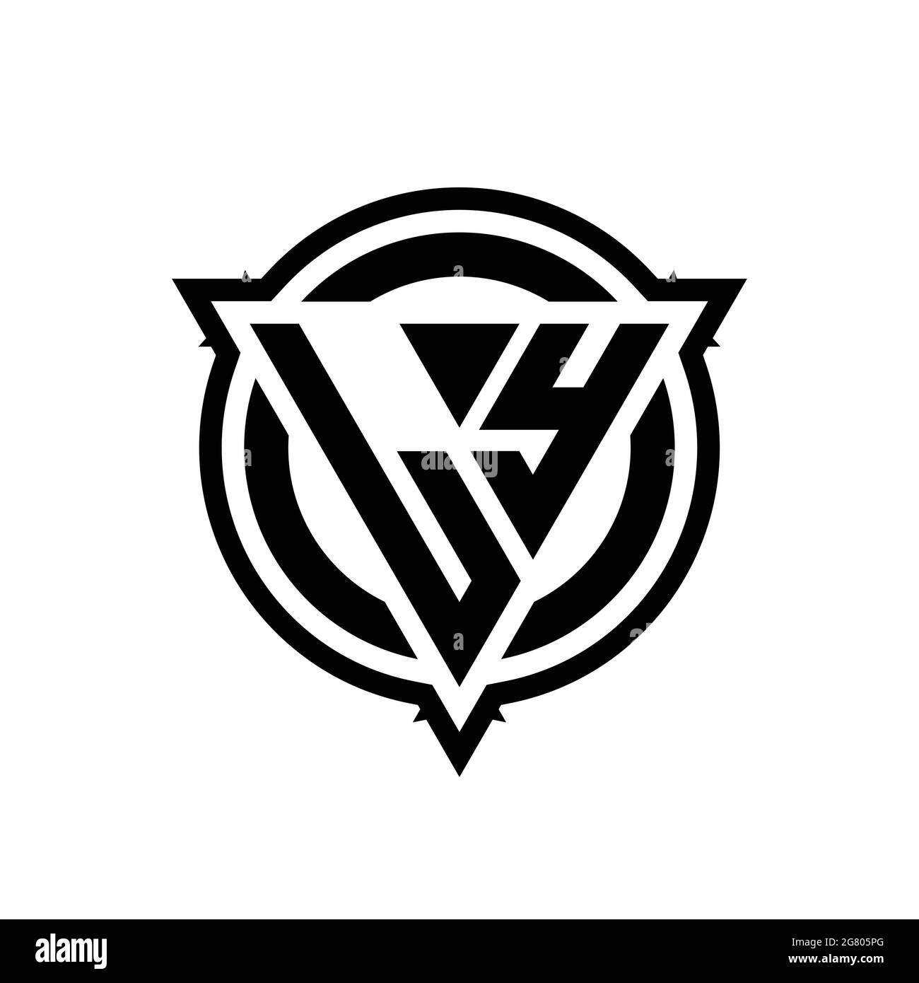 Logo LY avec forme triangulaire et cercle avec contour modèle de conception arrondi isolé sur fond blanc Illustration de Vecteur