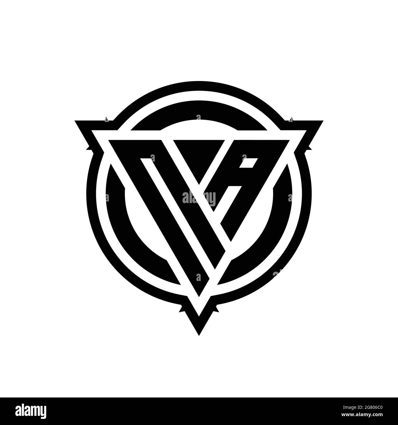 Monogramme logo NH avec forme triangulaire et cercle de style arrondi isolé sur des couleurs or et fond noir modèle de conception Illustration de Vecteur
