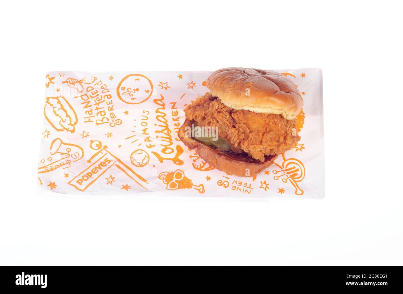 Popeye's Chicken Sandwich sur le sac Banque D'Images