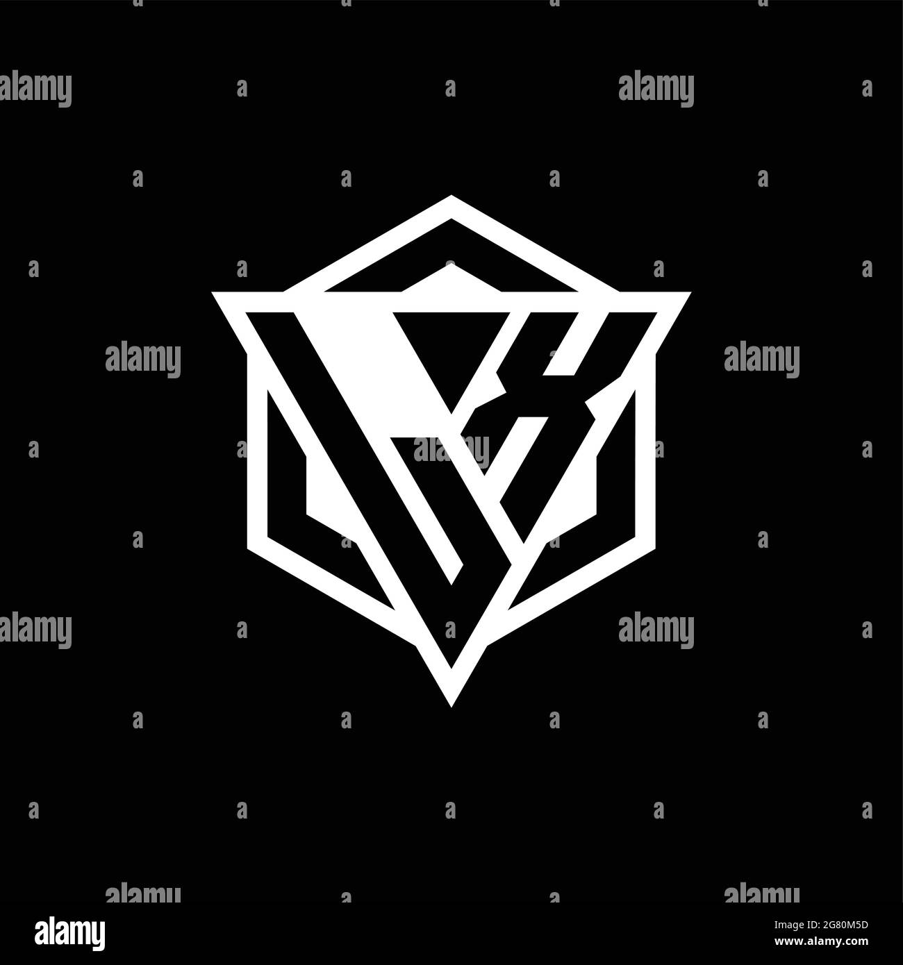 Monogramme du logo LX avec combinaison de triangle et de forme hexagonale isolée sur le dos et de couleurs blanches Illustration de Vecteur