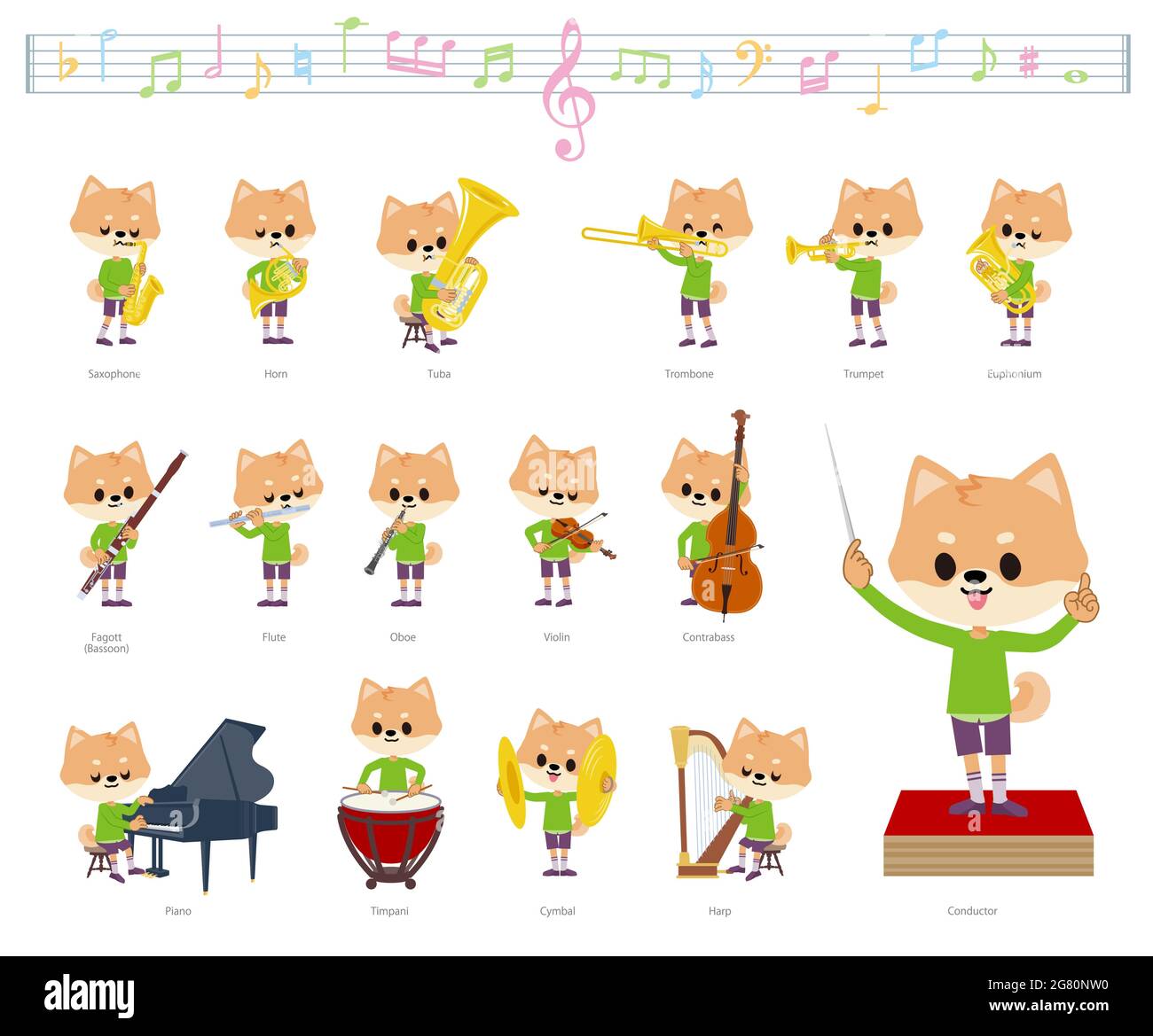 Un jeu de chien garçon sur des performances de musique classique.c'est l'art vectoriel pour qu'il soit facile à éditer. Illustration de Vecteur