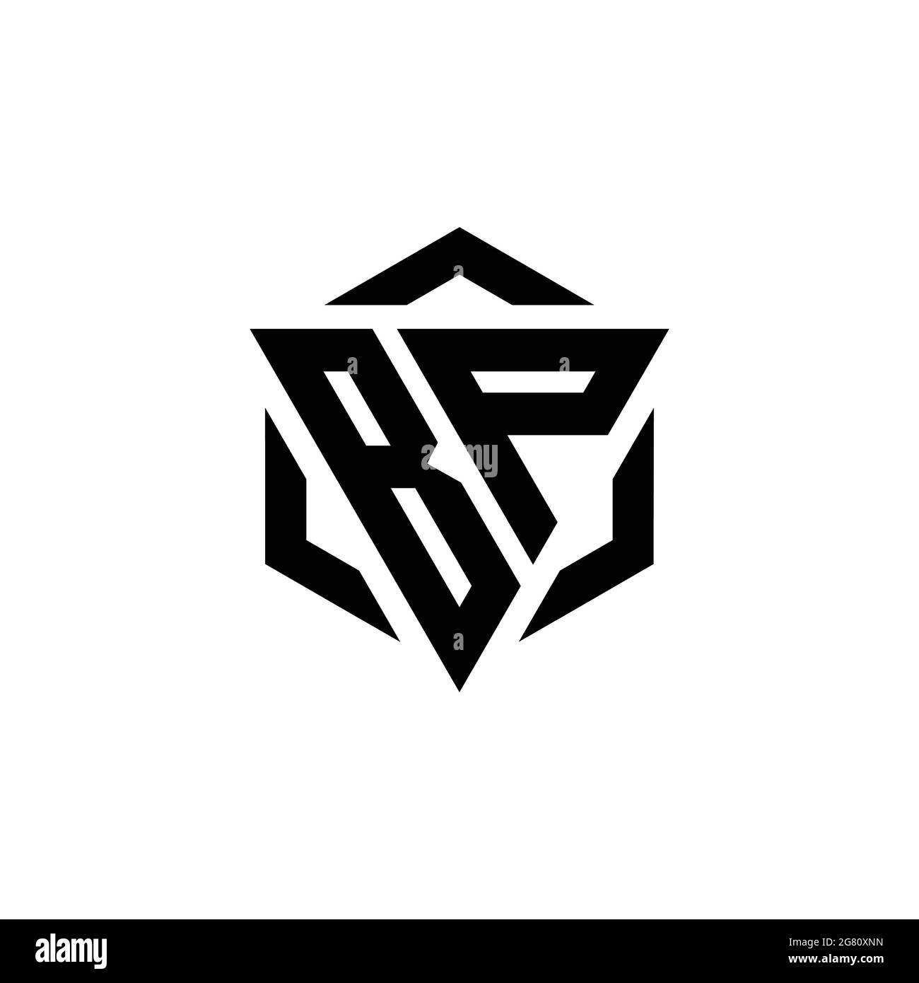 Logo BP monogramme avec gabarit de conception moderne triangulaire et hexagonale isolé sur fond blanc Illustration de Vecteur