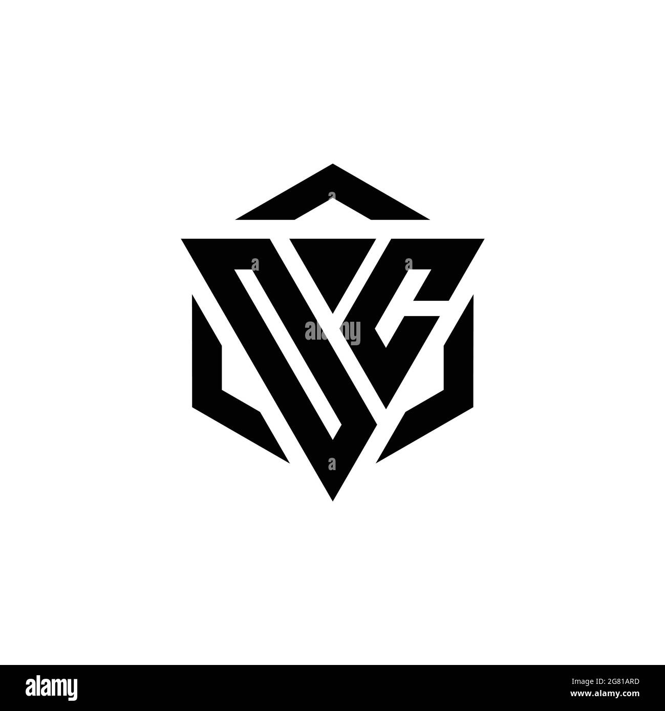 Monogramme OC logo avec gabarit de conception moderne triangulaire et hexagonale isolé sur fond blanc Illustration de Vecteur