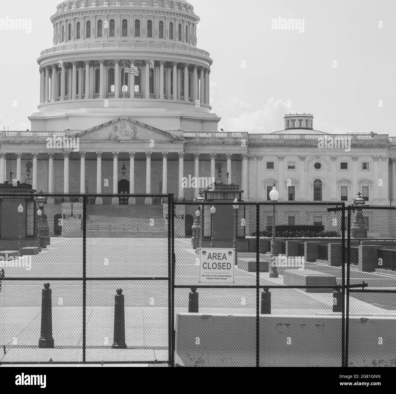 Bâtiment du Capitole des États-Unis - très gardé après les attaques du 6 janvier Banque D'Images