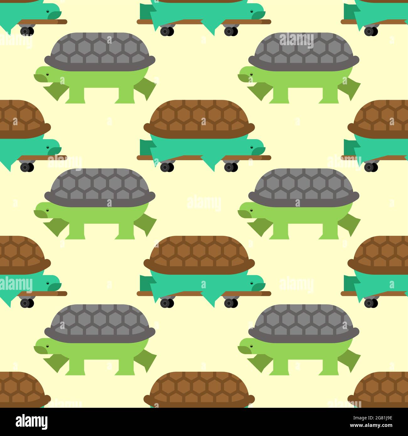 Motif tortue sur planche à roulettes sans couture. Fond vectoriel tortue Illustration de Vecteur