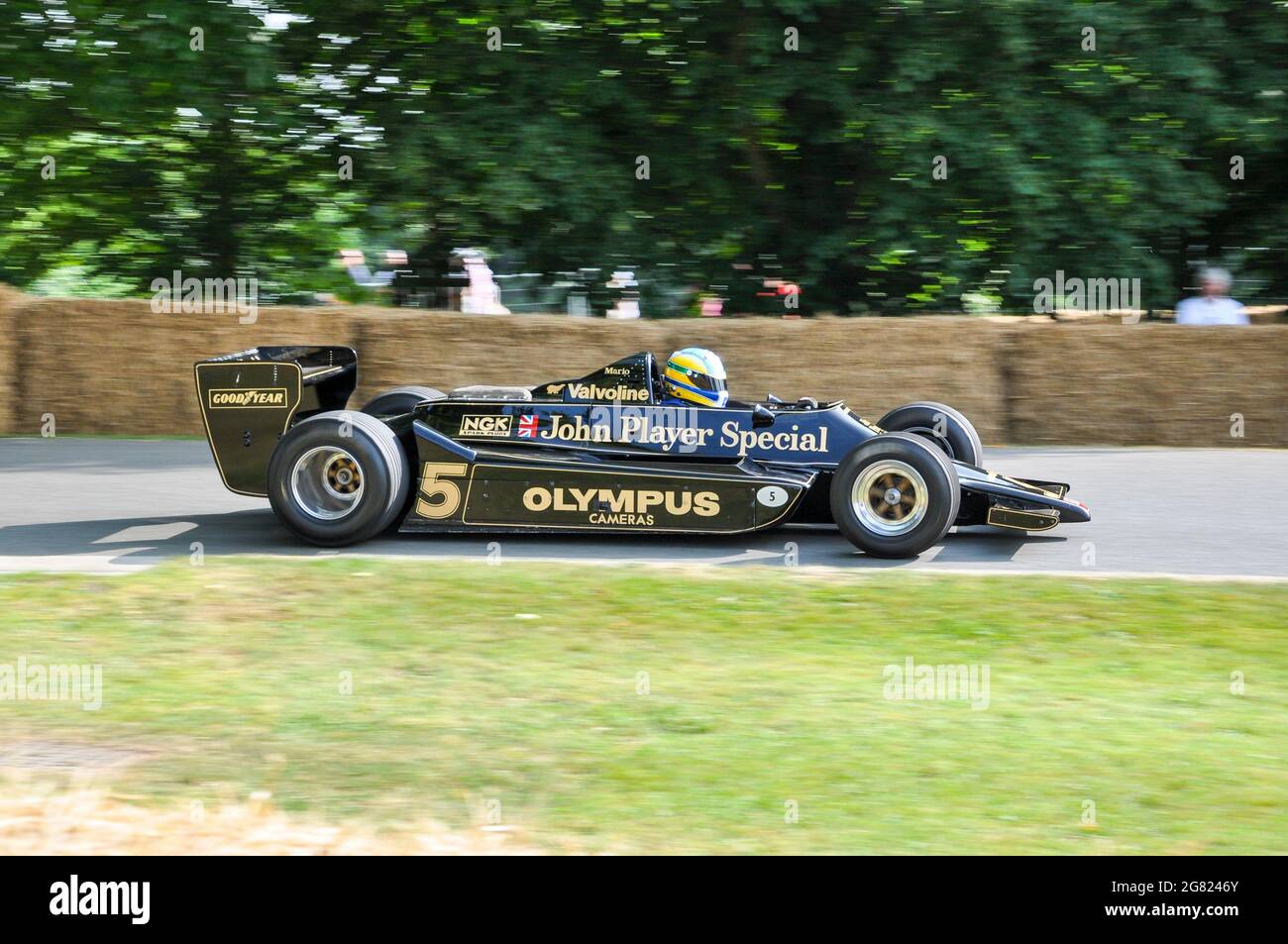 Lotus 79 Formule 1, Grand Prix, course en montée sur la colline au Goodwood Festival of Speed 2013. John Player Special Mk. IV de Mario Andretti Banque D'Images