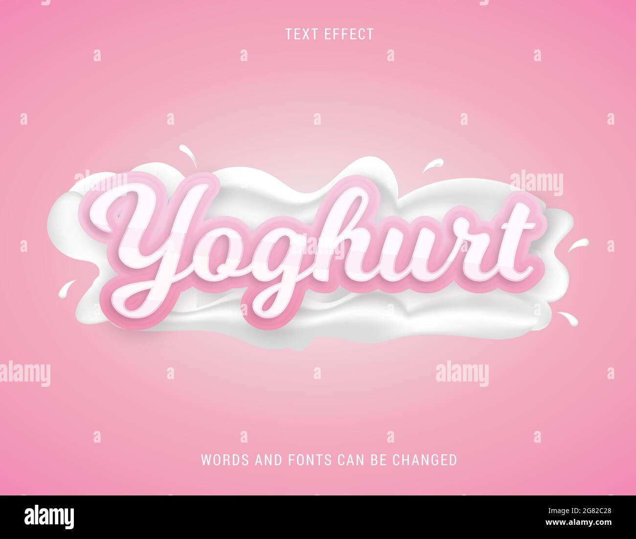 effet de texte yogourt 100% modifiable Illustration de Vecteur
