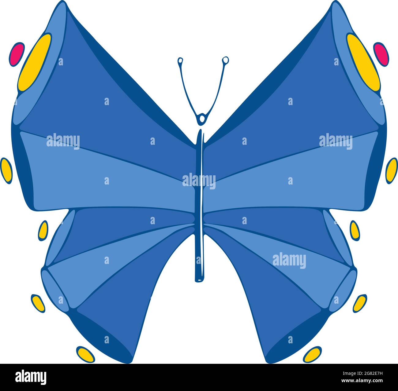 Papillon fantastique, illustration vectorielle, icône. Papillon avec ailes ouvertes, vue de dessus Illustration de Vecteur