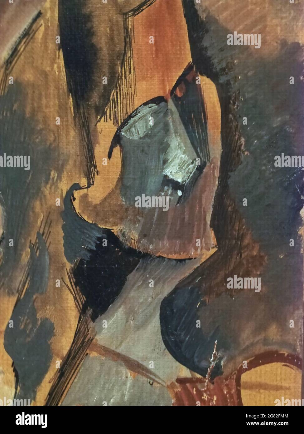 Peinture de Pablo Picasso nommé Tete de femme à l'intérieur du musée d'art Museu Colecao Berado à Lisbonne Banque D'Images