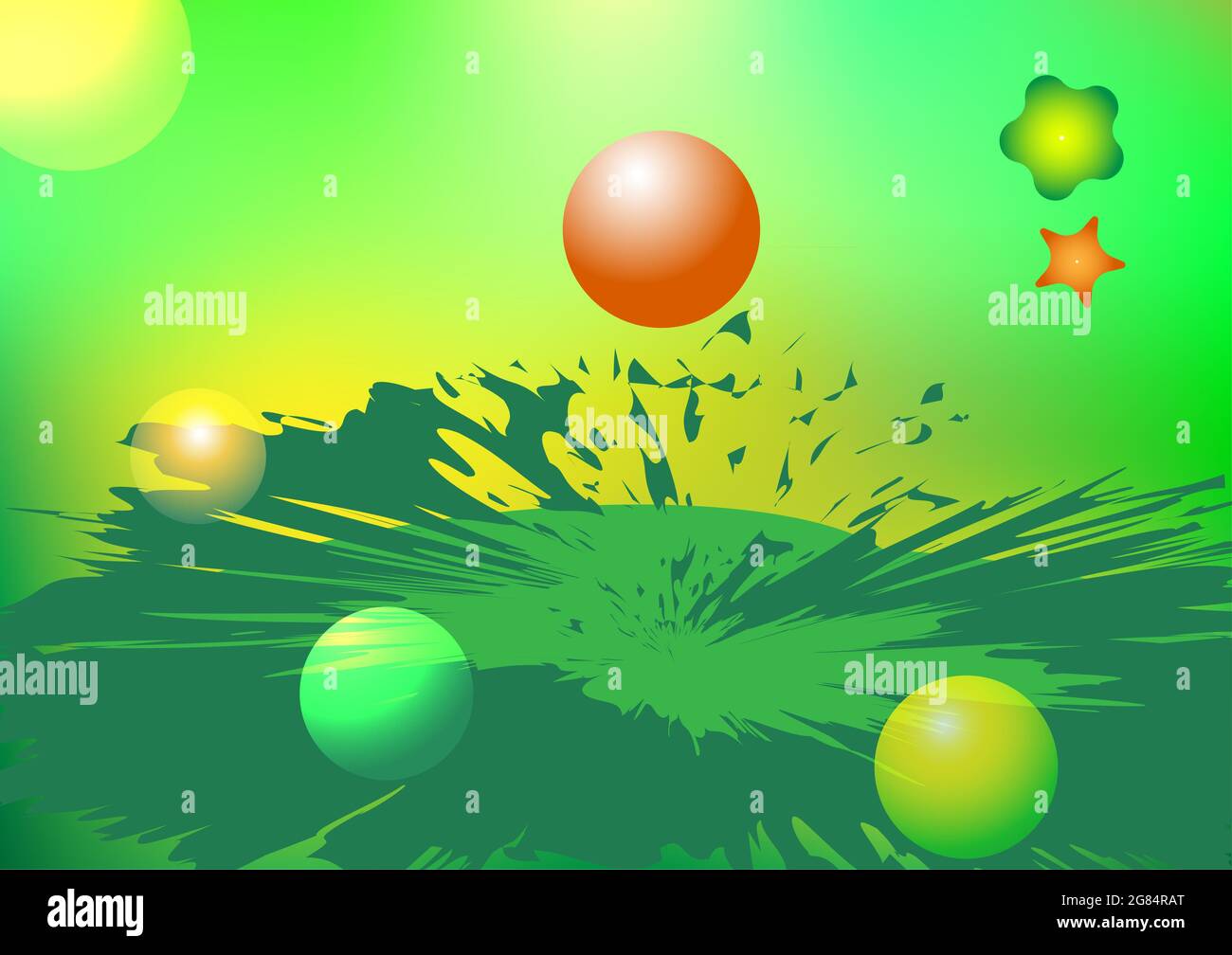 Arrière-plans abstraits avec ballon effet rond éclat technologie luminescent espace dessin animé enfants motif concepts simples dessin graphique vecteur et illu Banque D'Images