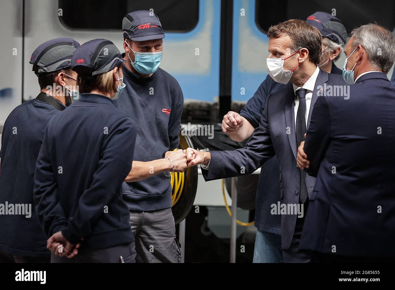 Bagnères de Bigorre, France. 16 juillet 2021. Le président français