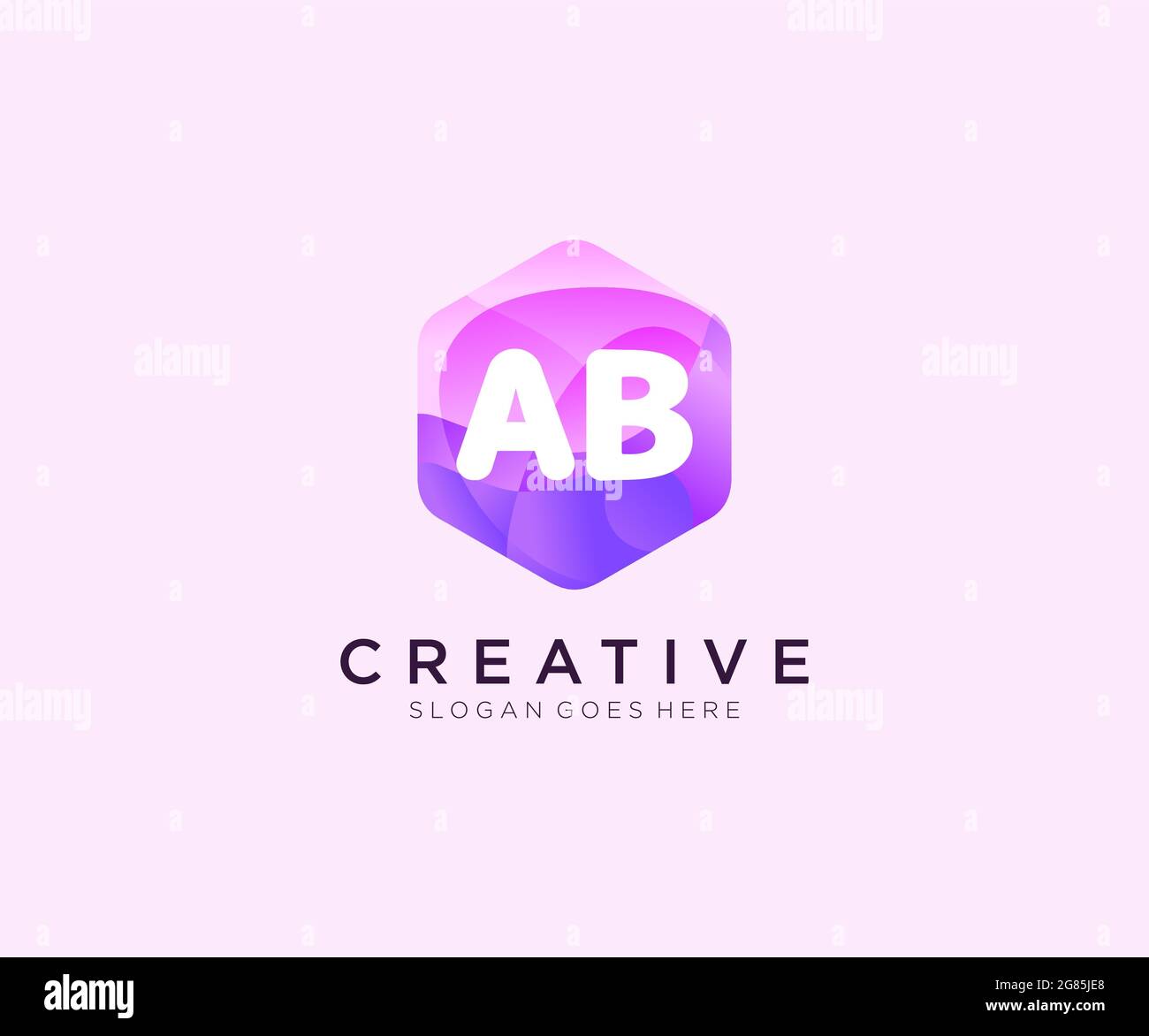 Logo initial AB avec modèle coloré de logo Hexagon Modern Business Alphabet Illustration de Vecteur
