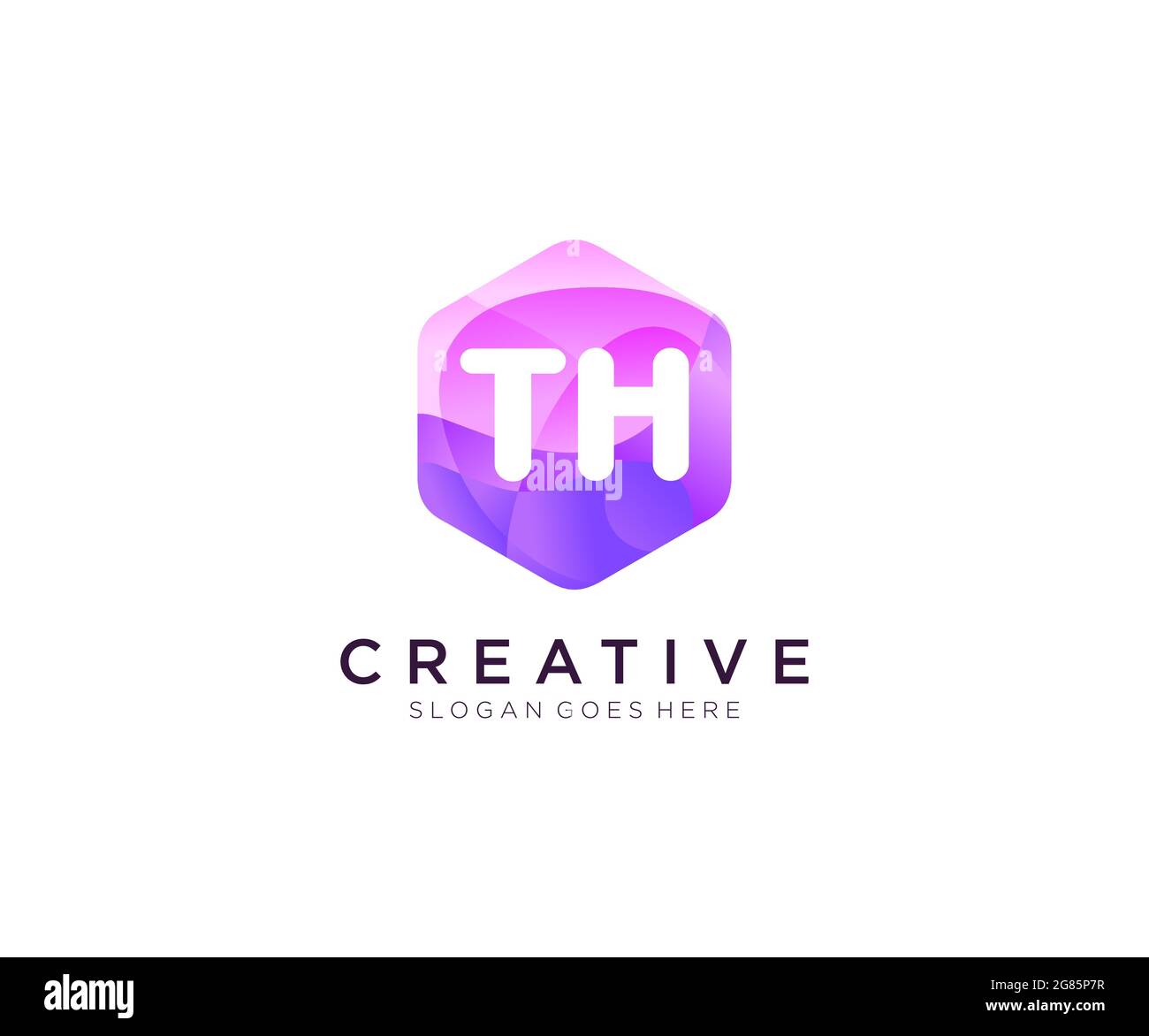 LOGO INITIAL avec modèle coloré de logo Hexagon Modern Business Alphabet Illustration de Vecteur