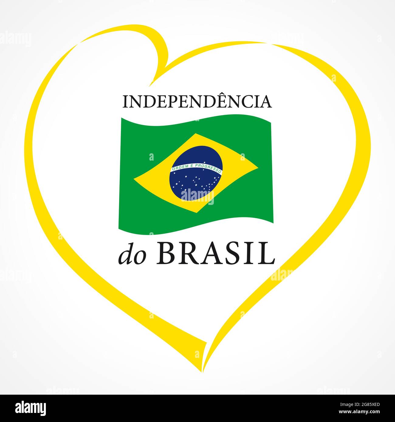 Le jour de l'indépendance du Brésil évoque l'idée. Éléments de drapeau brésilien avec carte de style trait de pinceau. Concept d'icône créative des fêtes nationales. Abstrait isolé Illustration de Vecteur