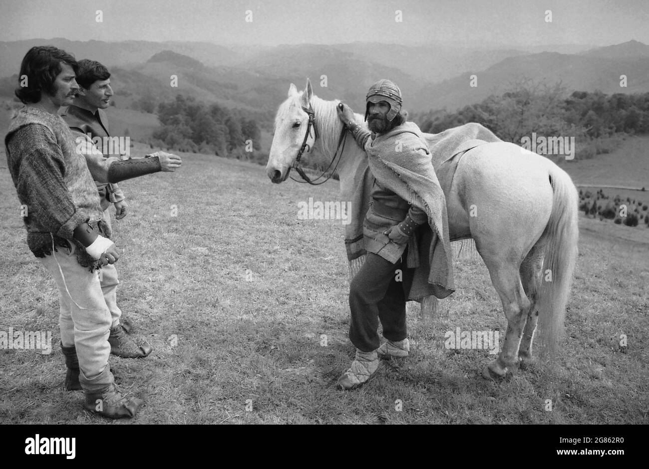 Roumanie, environ 1979. Tournage pour le film « Burebista », réalisateur Gheorghe Vitanidis. Banque D'Images