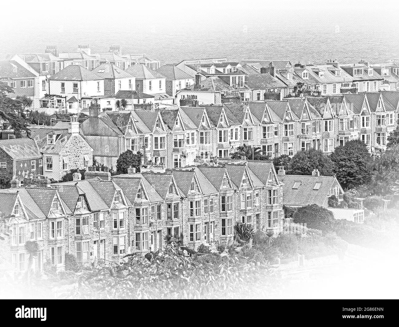 Les maisons de St Ives en Cornouailles Angleterre Banque D'Images