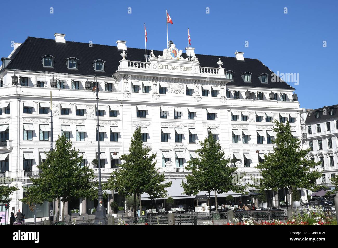 Copenhague, Danemark.17 juillet 2021, l'hôtel d'Angleterre est situé sur Kogen nytorv dans la capitale danoise. (Photo..Francis Joseph Dean/Dean Picture Banque D'Images