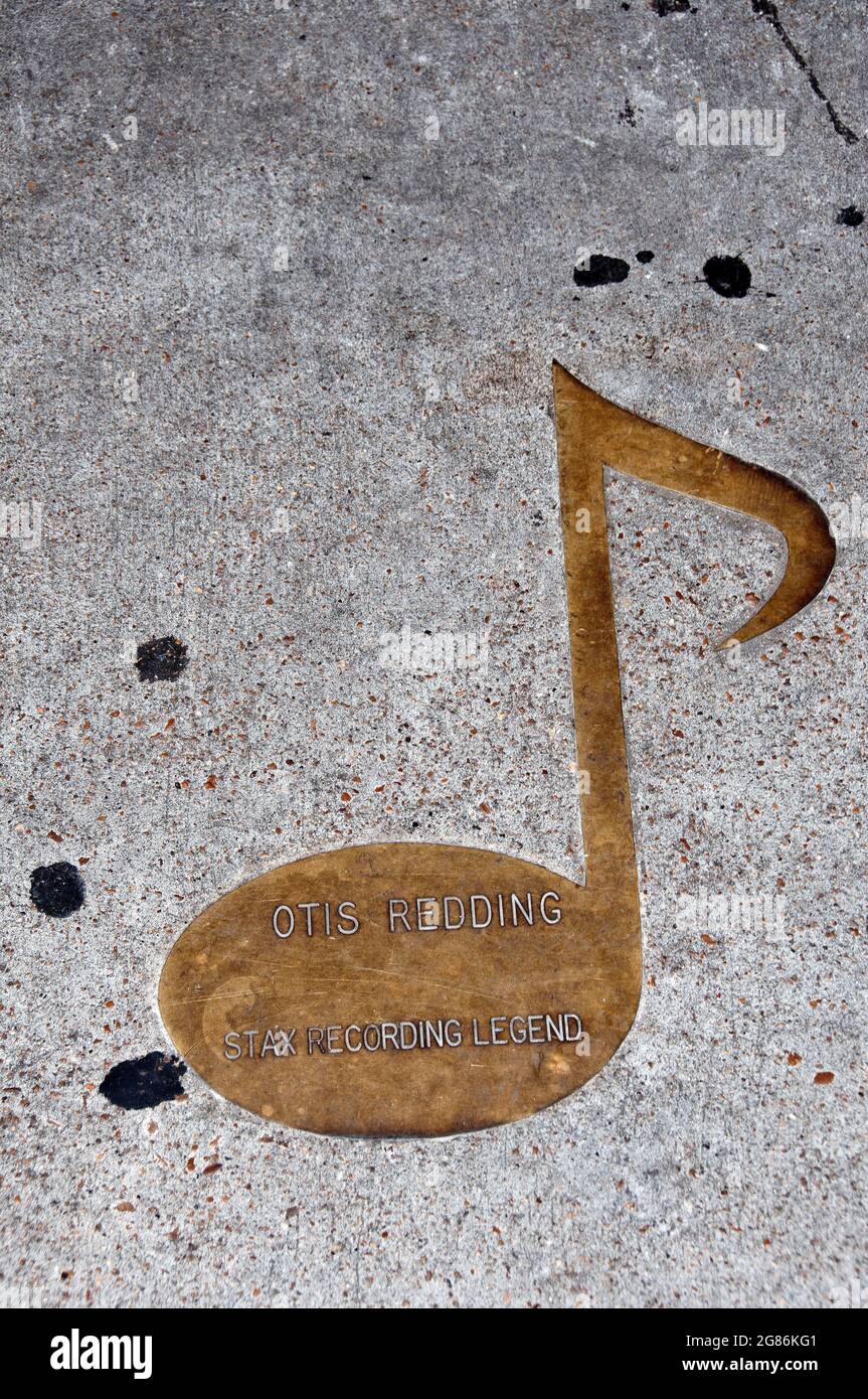 Note musicale d'Otis Redding sur le trottoir de Beale Street, Memphis, Tennessee Banque D'Images