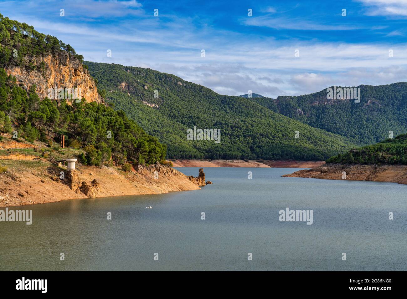 Réservoir de Tranco de Beas dans la Sierra de Cazorla Segura et Las Villas Natural Park, province de Jaen, Andalousie, Espagne, Europe Banque D'Images