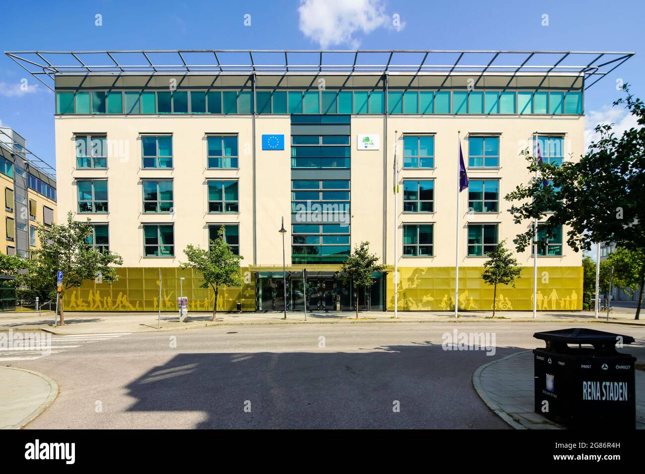 Centre européen de prévention et de contrôle des maladies (conception de Marge Arkitekter), situé à Frösunda, un quartier de Solna, au nord de Stockholm City, SW Banque D'Images