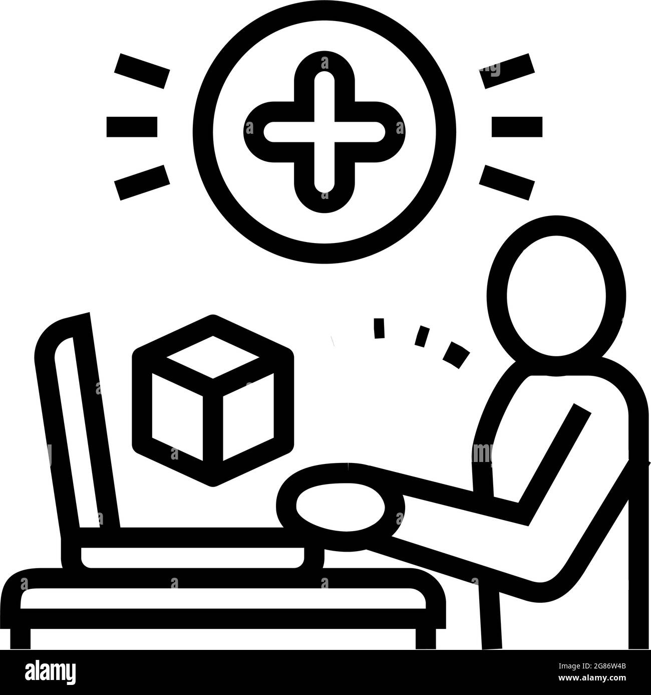 illustration vectorielle de l'icône de ligne de contenu généré par les utilisateurs sur les réseaux sociaux Illustration de Vecteur