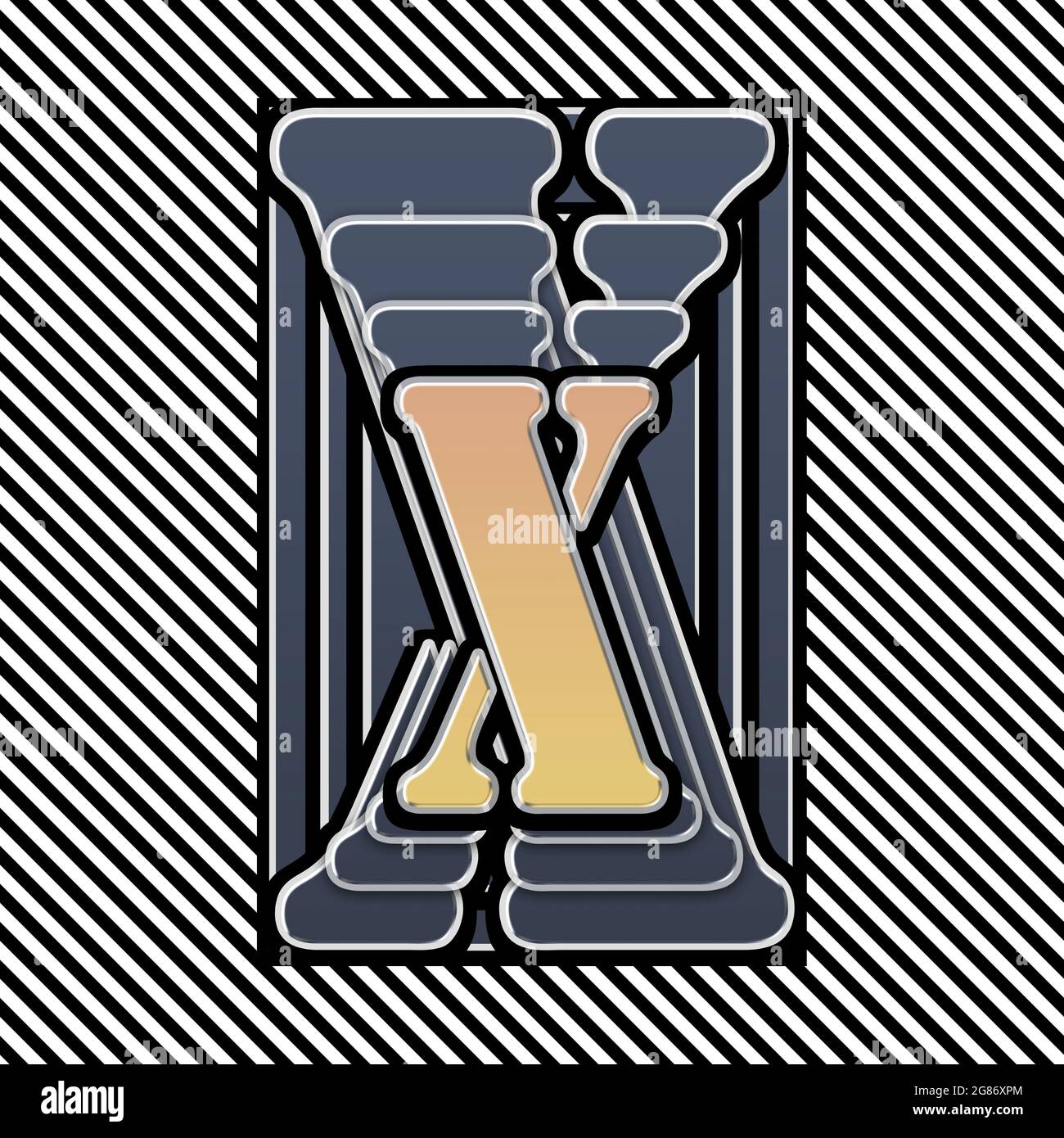 Monogramme avec caractère X majuscule Banque D'Images