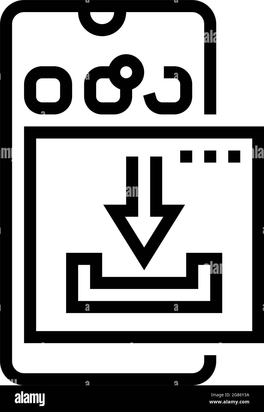 téléchargez l'illustration vectorielle de l'icône de ligne ugc de l'application pour téléphone portable Illustration de Vecteur