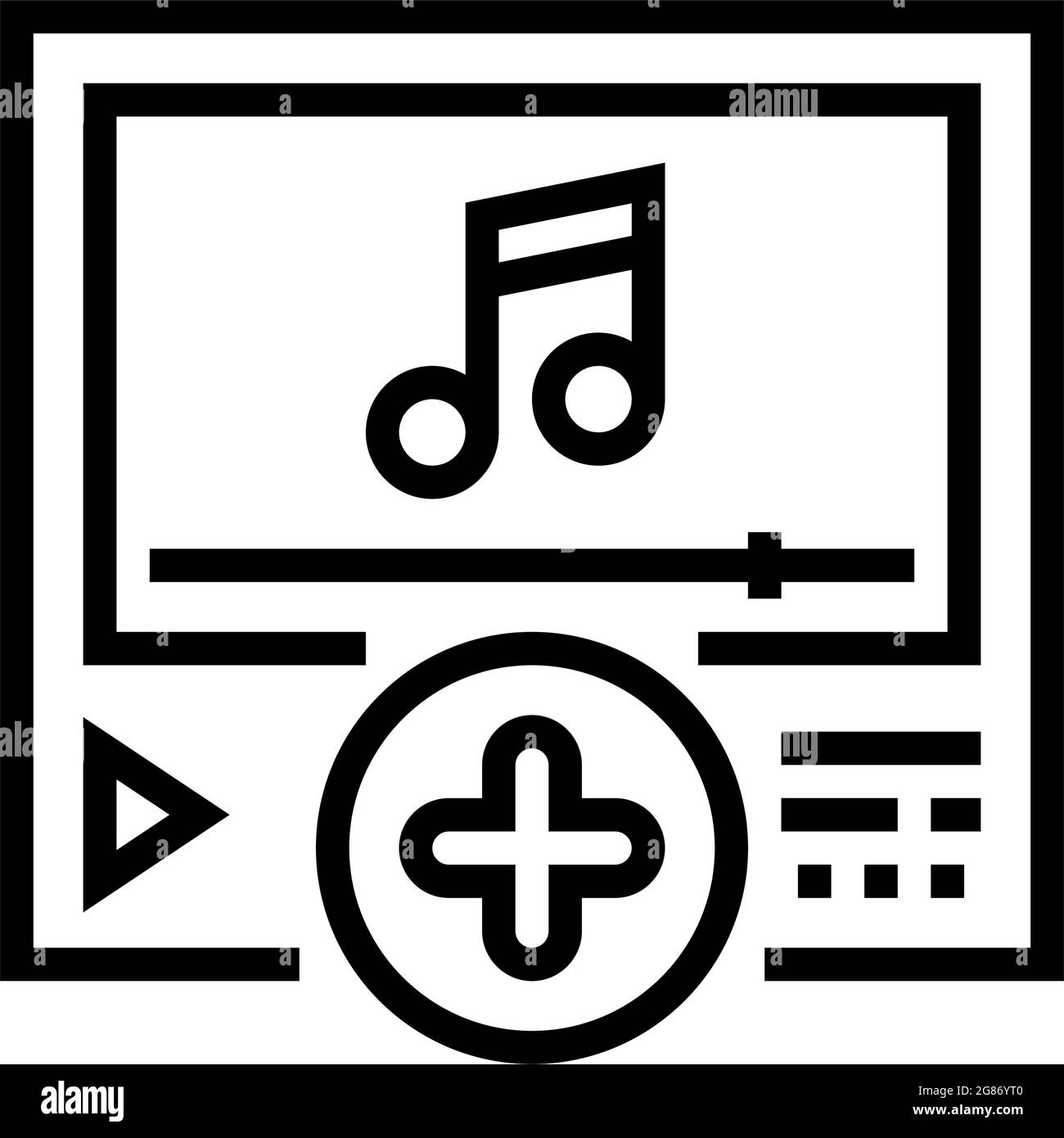 illustration vectorielle d'icône de ligne ugc de contenu musical Illustration de Vecteur