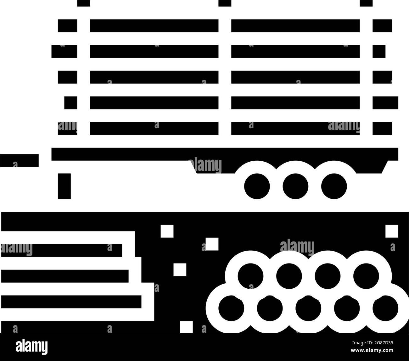 illustration vectorielle d'icône de glyphe de pipeline sur la remorque Illustration de Vecteur