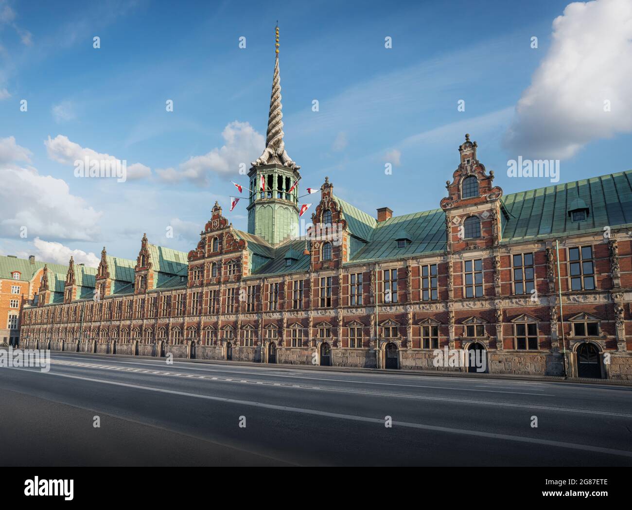 Borsen Famous Spire - ancien bâtiment de la Bourse - Copenhague, Danemark Banque D'Images